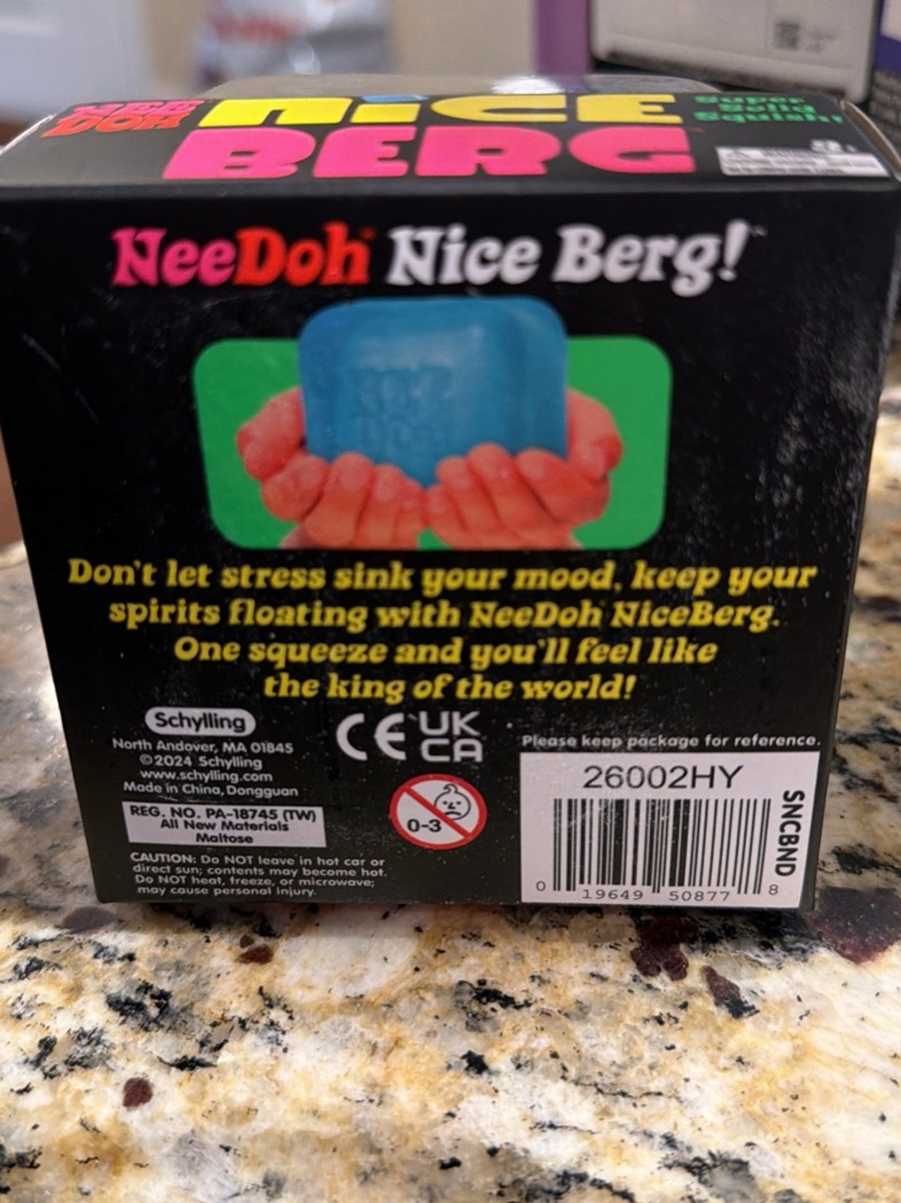 NeeDoh Nice Berg Blue Super Solid Squish Toy - Picture 3 of 3
